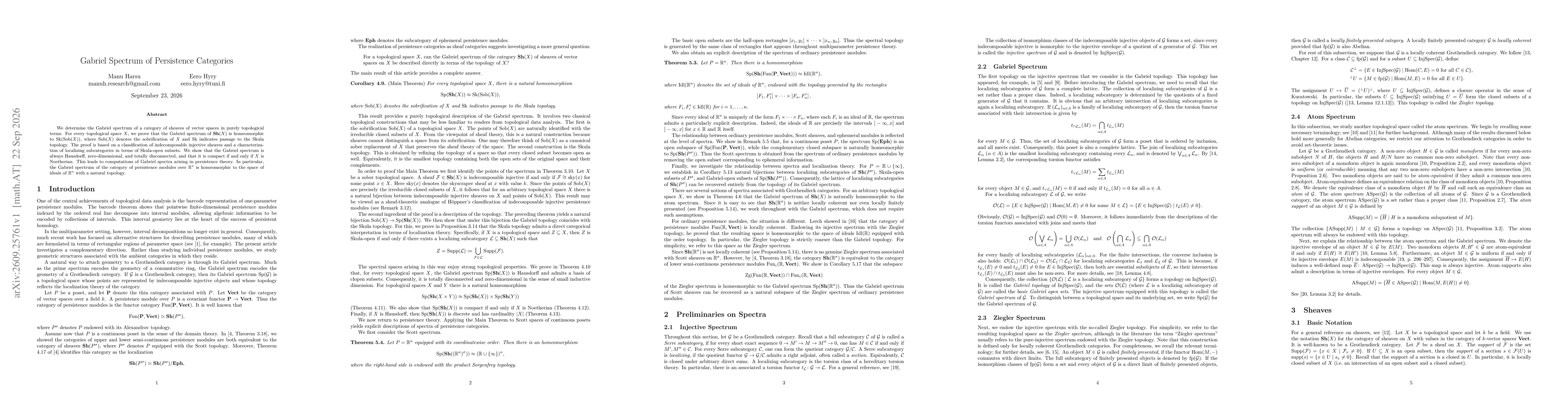 Thumbnail for Gabriel Spectrum of Persistence Categories