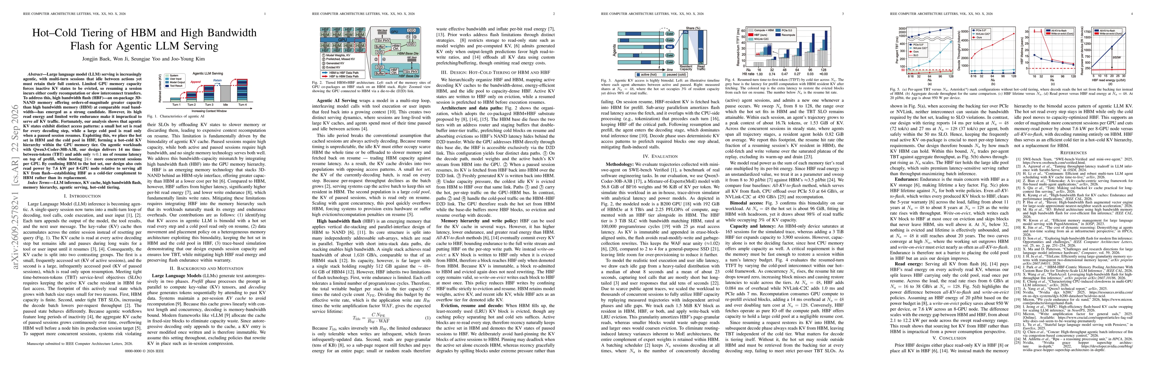 Thumbnail for Hot-Cold Tiering of HBM and High Bandwidth Flash for Agentic LLM Serving