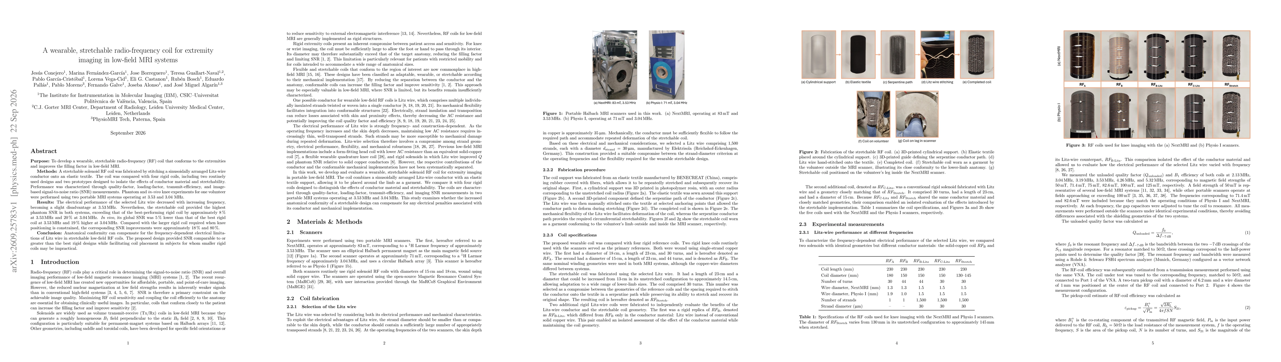 Thumbnail for A wearable, stretchable radio-frequency coil for extremity imaging in low-field MRI systems