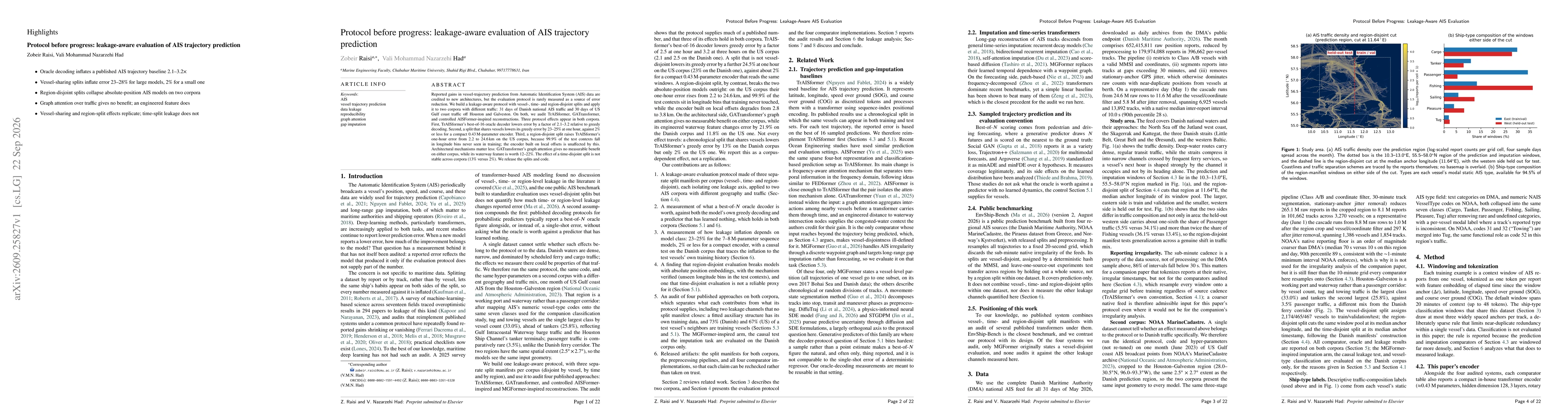 Thumbnail for Protocol before progress: leakage-aware evaluation of AIS trajectory prediction