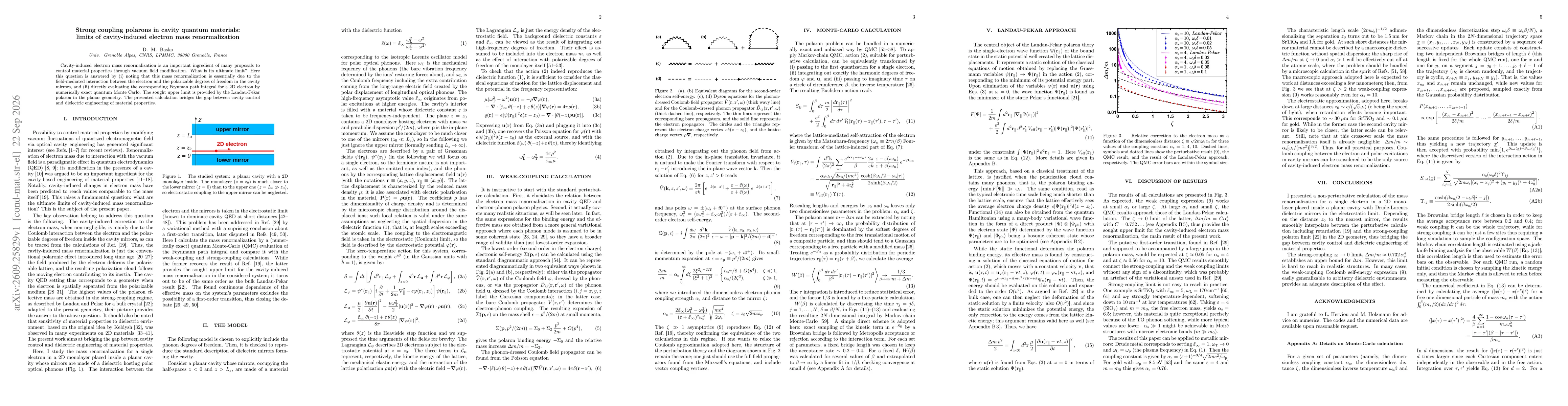 Thumbnail for Strong coupling polarons in cavity quantum materials: limits of cavity-induced electron mass renormalization