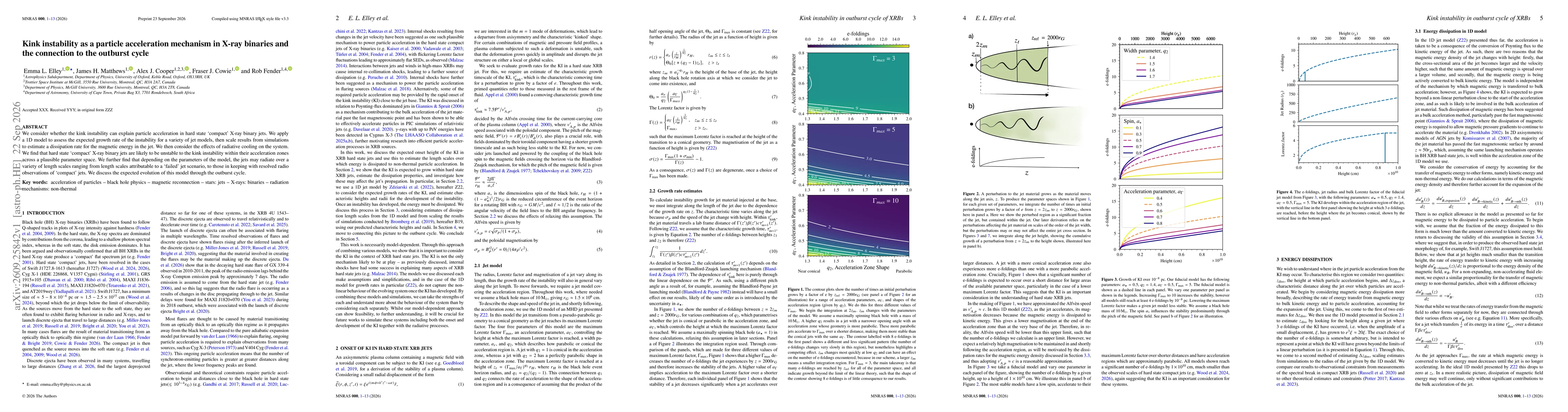 Thumbnail for Kink instability as a particle acceleration mechanism in X-ray binaries and the connection to the outburst cycle