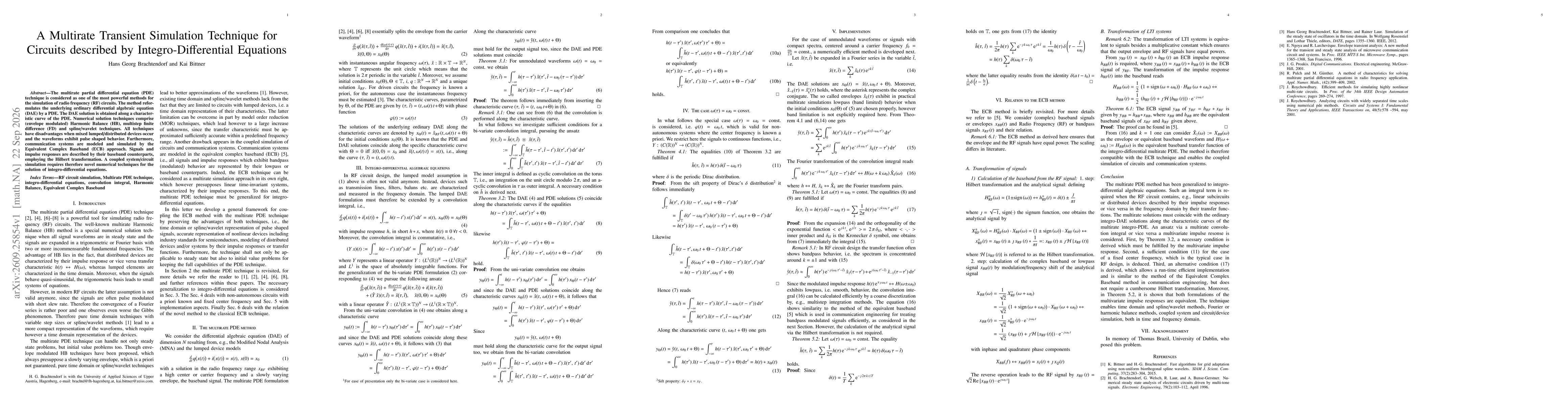 Thumbnail for A Multirate Transient Simulation Technique for Circuits described by Integro-Differential Equations
