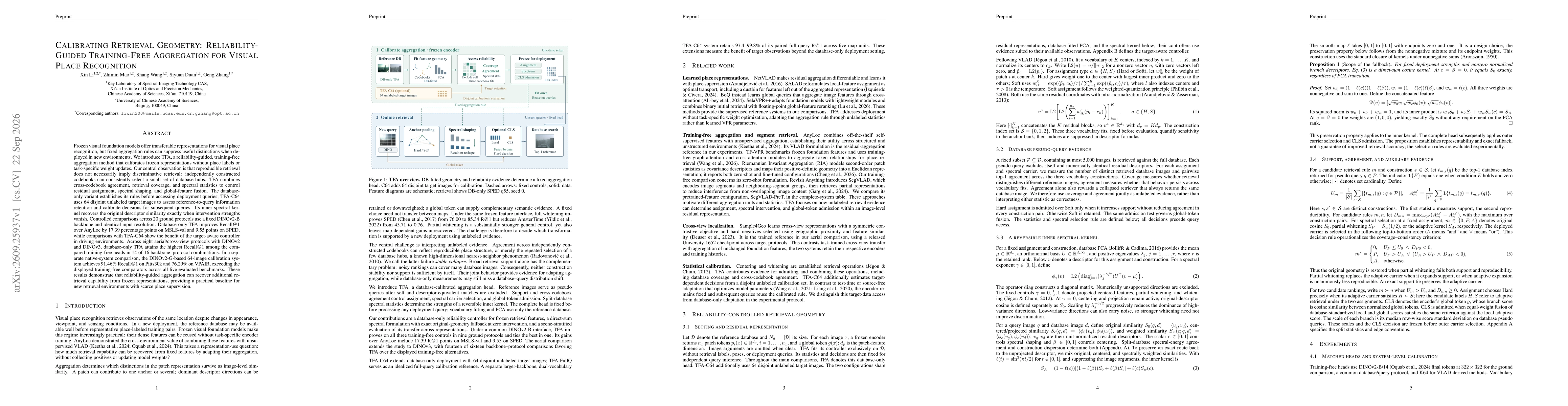 Thumbnail for Calibrating Retrieval Geometry: Reliability-Guided Training-Free Aggregation for Visual Place Recognition