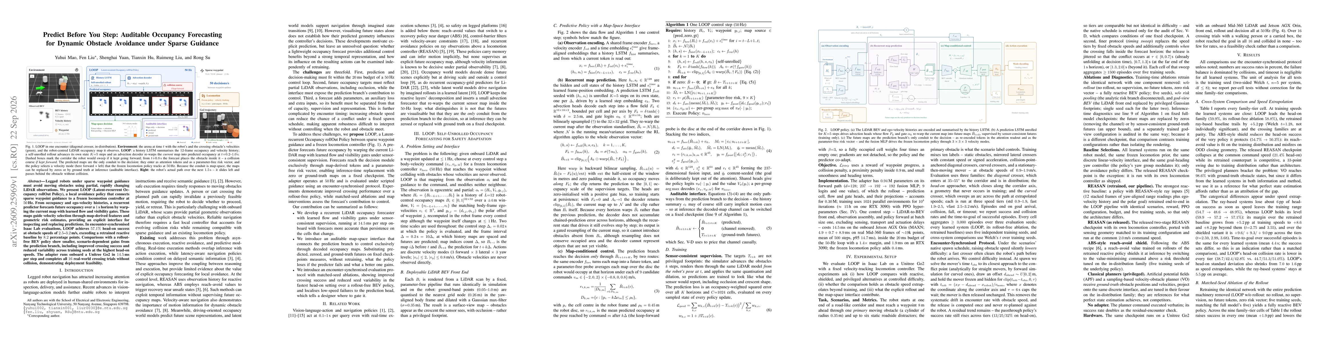 Thumbnail for Predict Before You Step: Auditable Occupancy Forecasting for Dynamic Obstacle Avoidance under Sparse Guidance