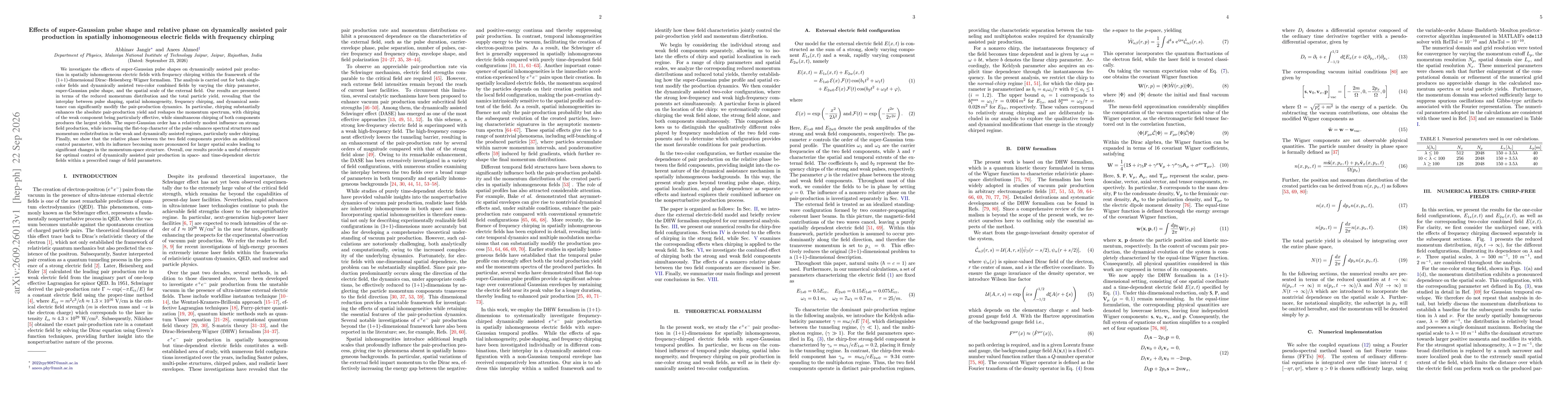 Thumbnail for Effects of super-Gaussian pulse shape and relative phase on dynamically assisted pair production in spatially inhomogeneous electric fields with frequency chirping