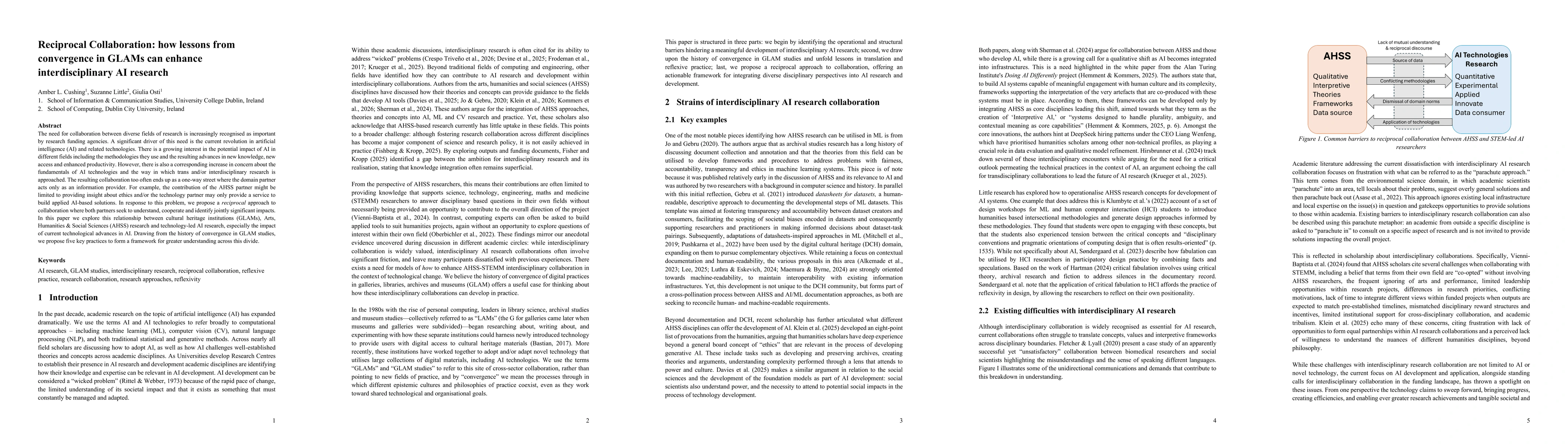 Thumbnail for Reciprocal Collaboration: how lessons from convergence in GLAMs can enhance interdisciplinary AI research