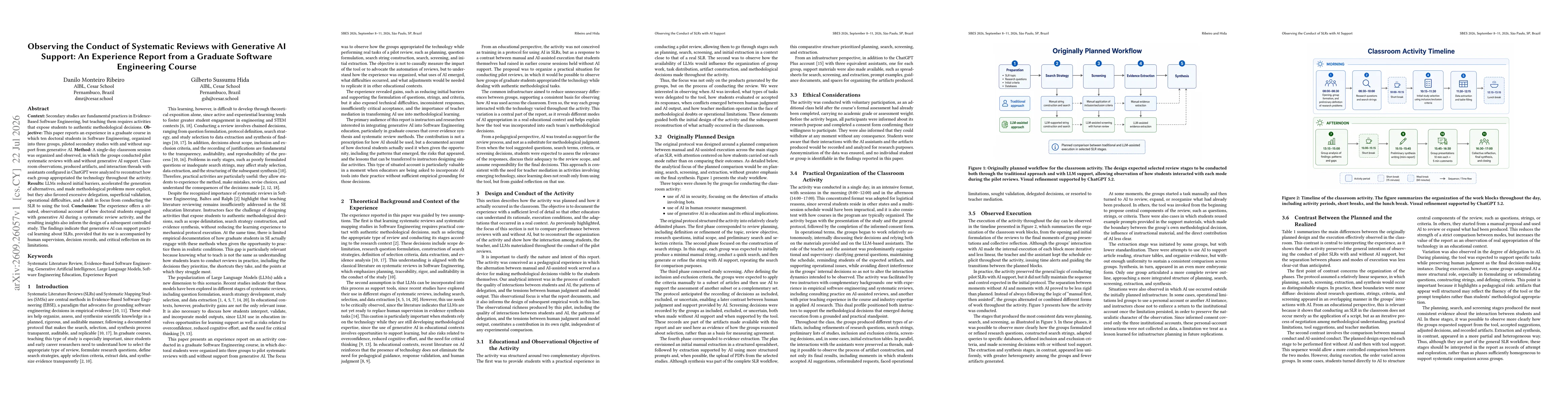 Thumbnail for Observing the Conduct of Systematic Reviews with Generative AI Support: An Experience Report from a Graduate Software Engineering Course
