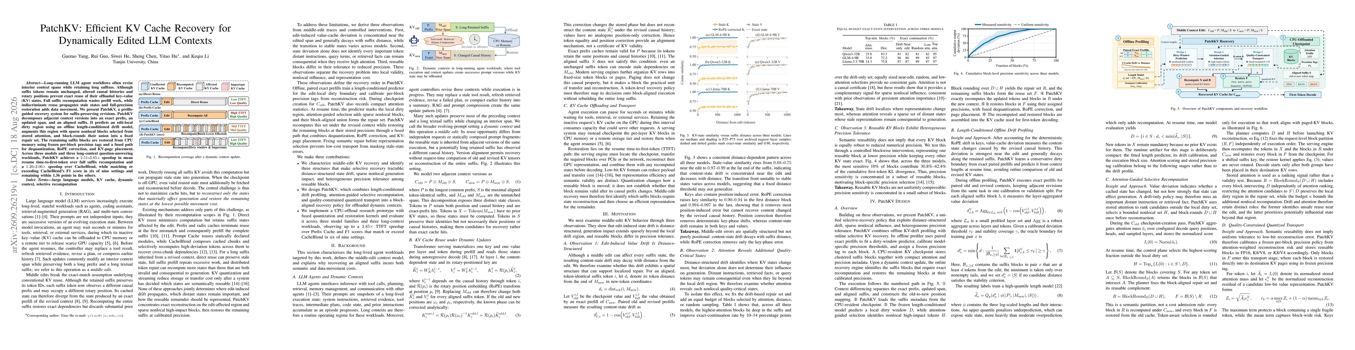 Thumbnail for PatchKV: Efficient KV Cache Recovery for Dynamically Edited LLM Contexts