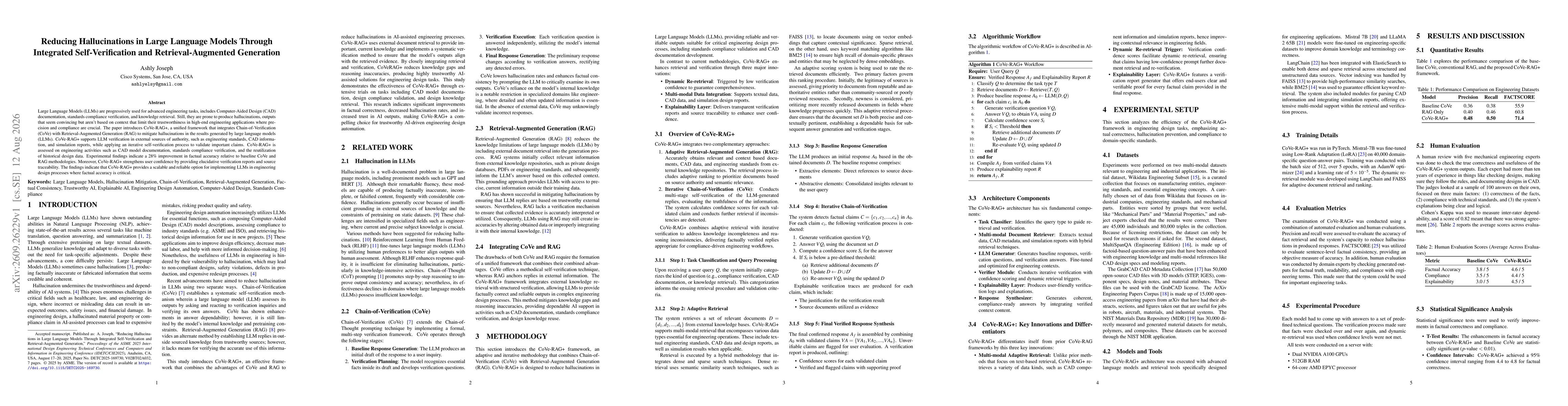 Thumbnail for Reducing Hallucinations in Large Language Models Through Integrated Self-Verification and Retrieval-Augmented Generation
