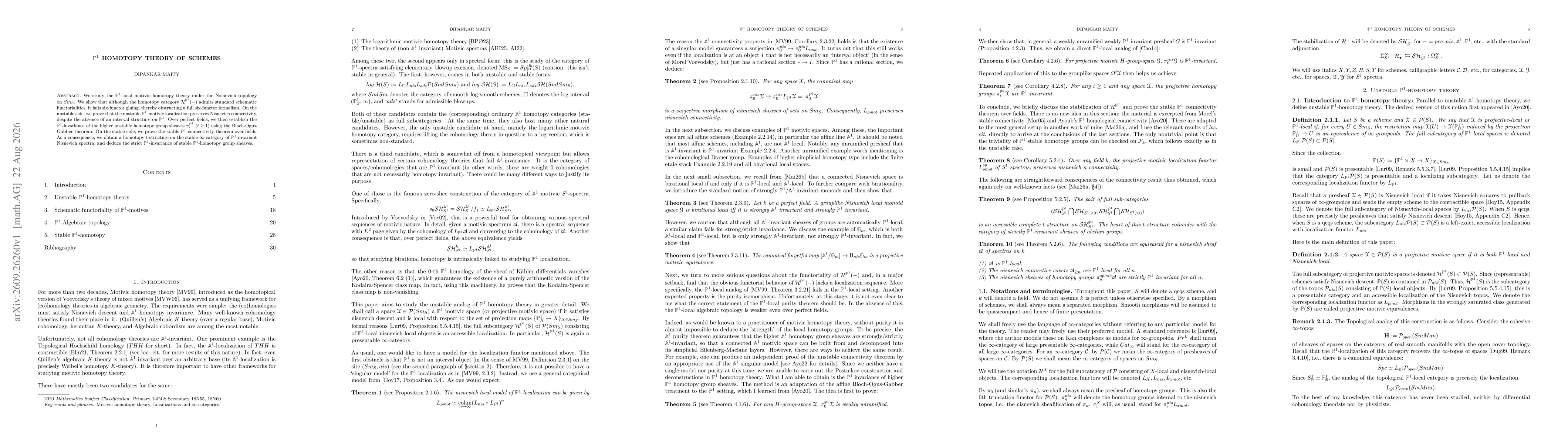 Thumbnail for $\mathbb{P}^1$ Homotopy Theory of Schemes