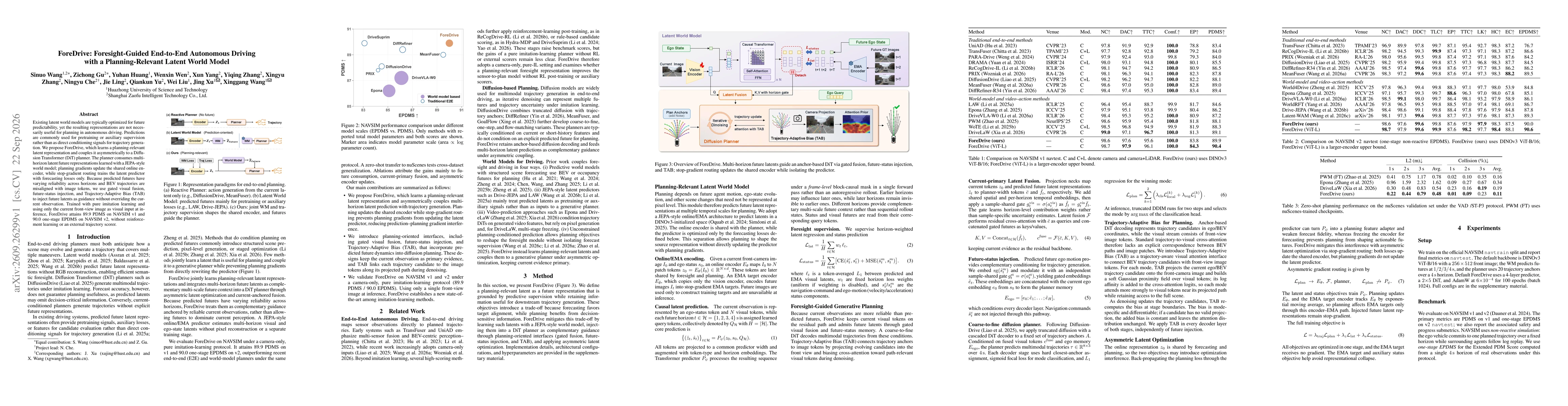 Thumbnail for ForeDrive: Foresight-Guided End-to-End Autonomous Driving with a Planning-Relevant Latent World Model