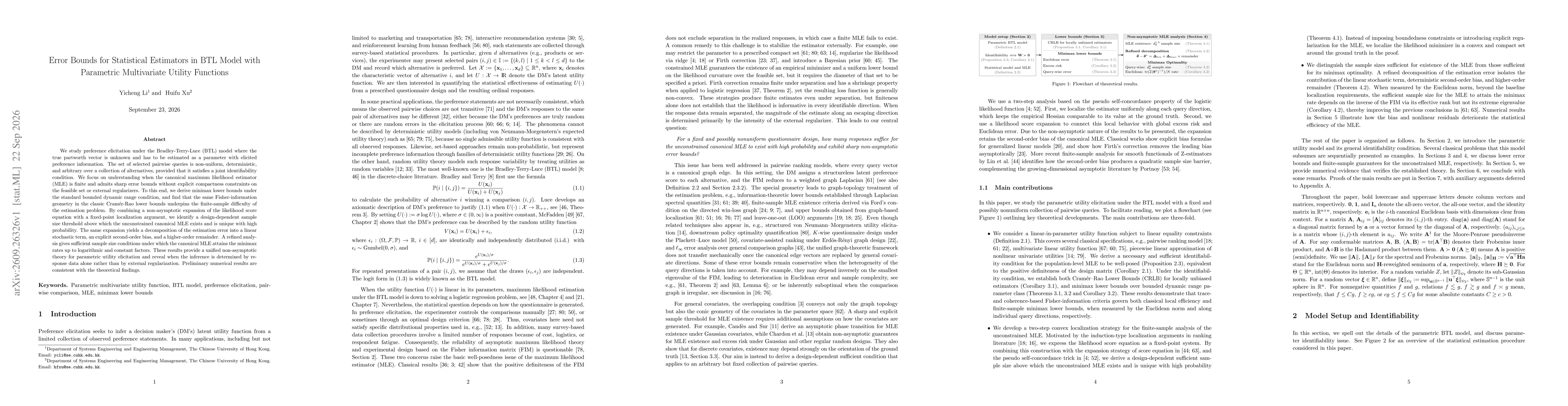 Thumbnail for Error Bounds for Statistical Estimators in BTL Model with Parametric Multivariate Utility Functions