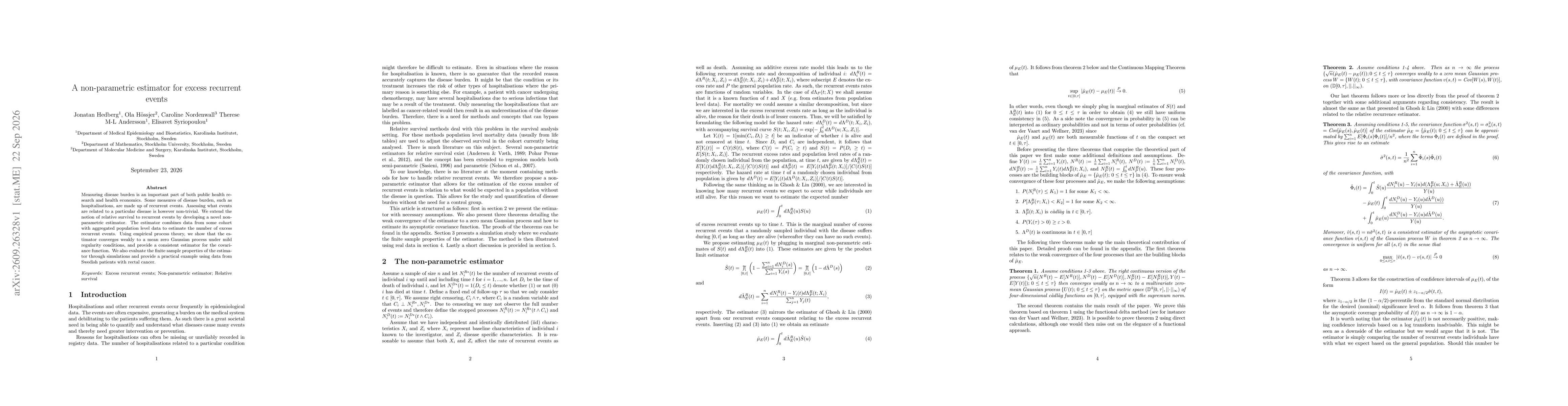 Thumbnail for A non-parametric estimator for excess recurrent events