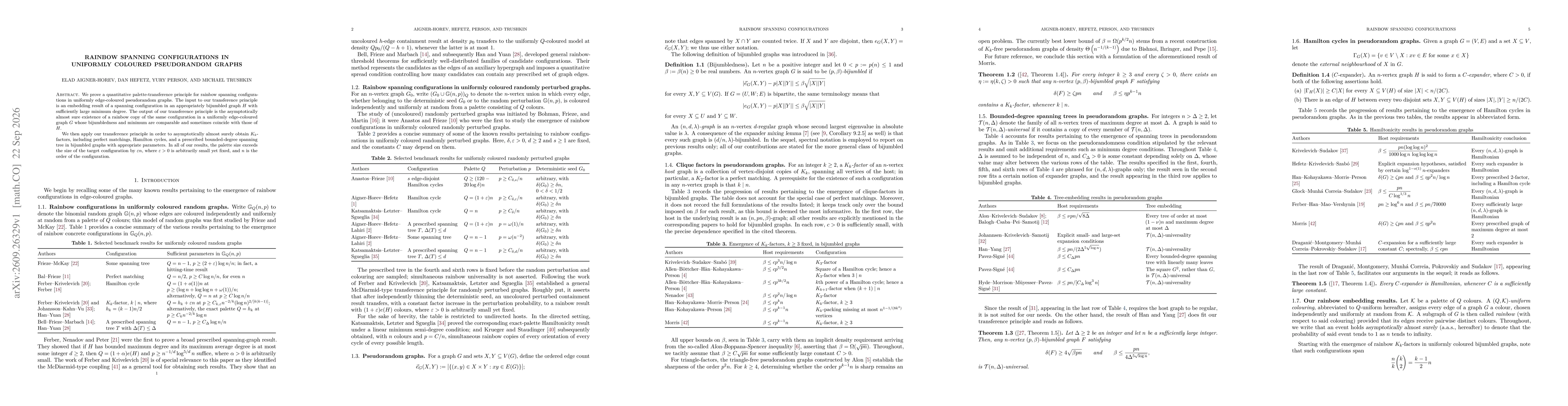 Thumbnail for Rainbow spanning configurations in uniformly coloured pseudorandom graphs