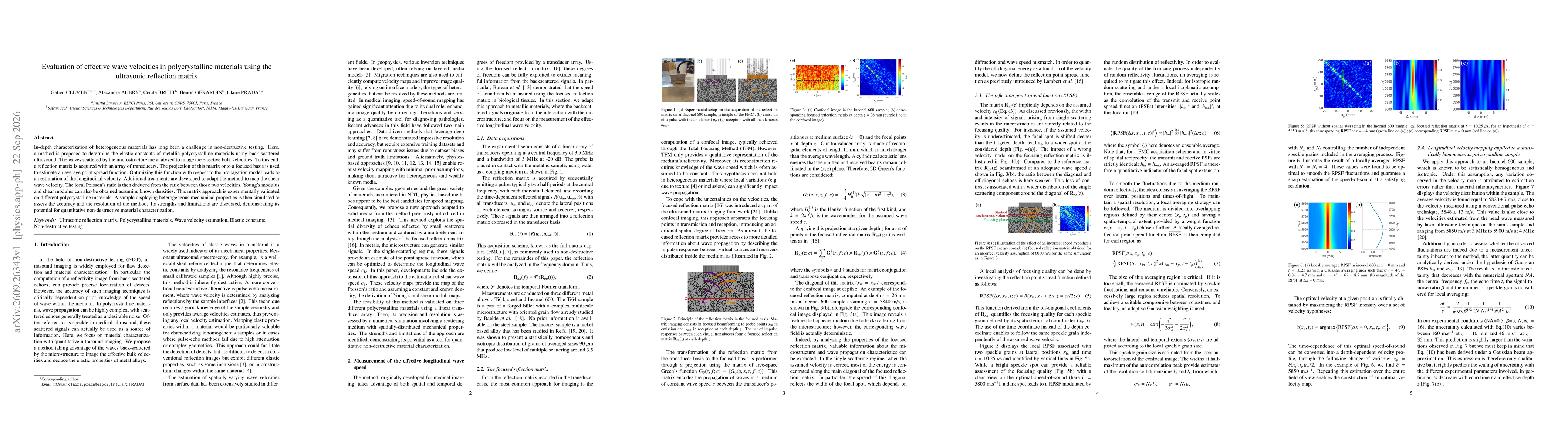 Thumbnail for Evaluation of effective wave velocities in polycrystalline materials using the ultrasonic reflection matrix