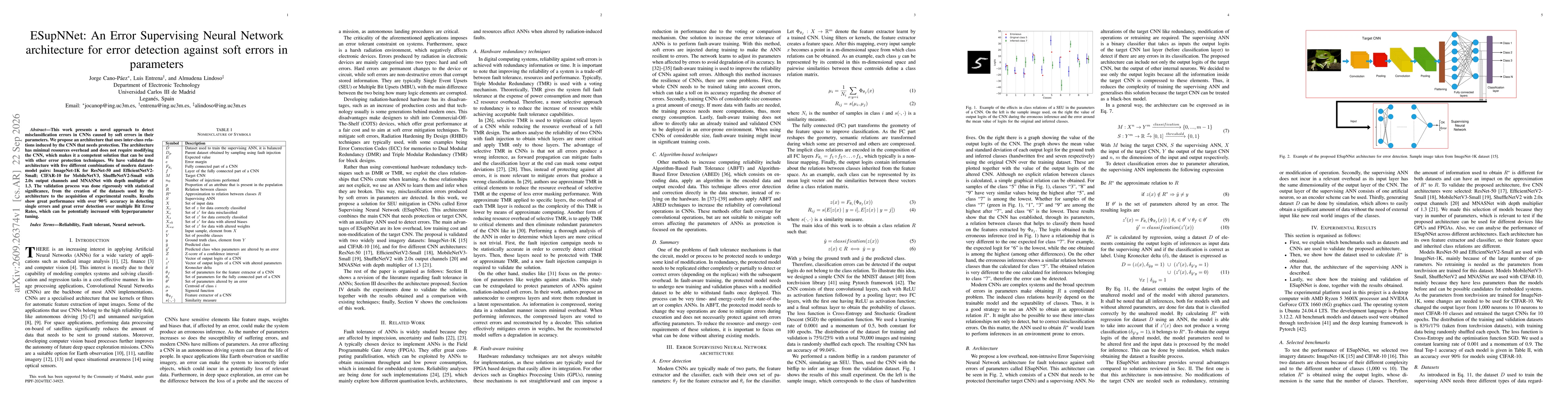 Thumbnail for ESupNNet: An Error Supervising Neural Network architecture for error detection against soft errors in parameters