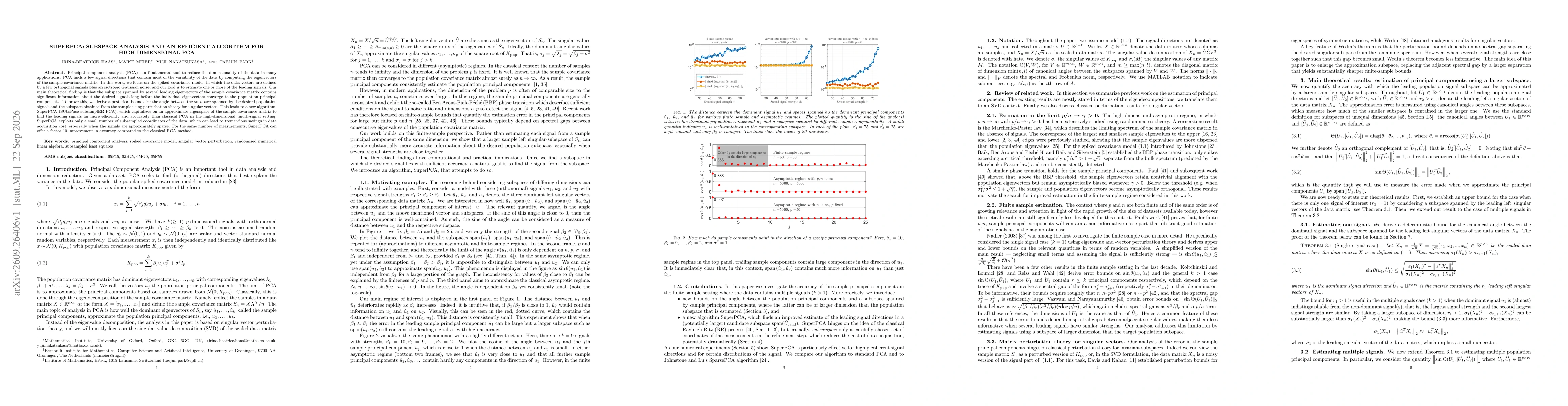 Thumbnail for SuperPCA: subspace analysis and an efficient algorithm for high-dimensional PCA
