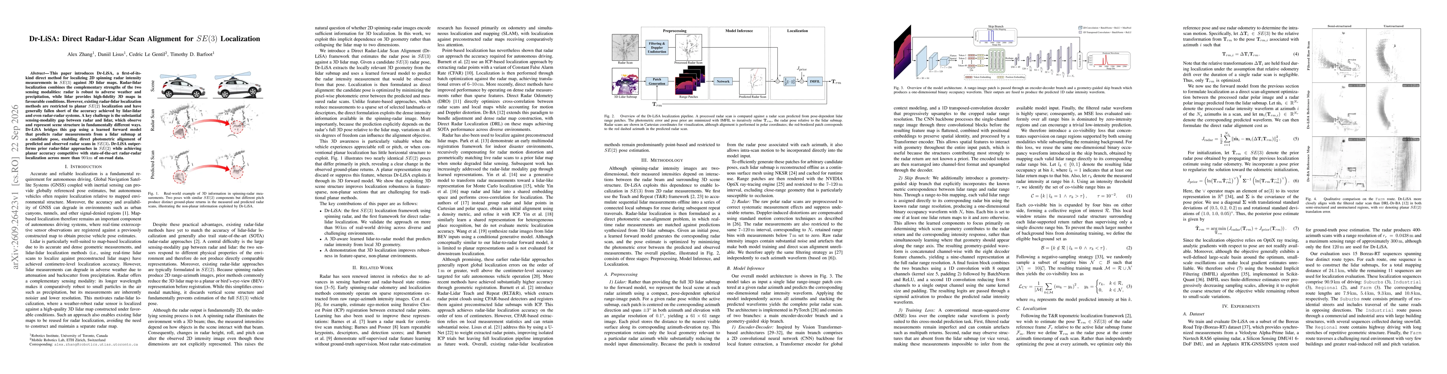 Thumbnail for Dr-LiSA: Direct Radar-Lidar Scan Alignment for $SE(3)$ Localization