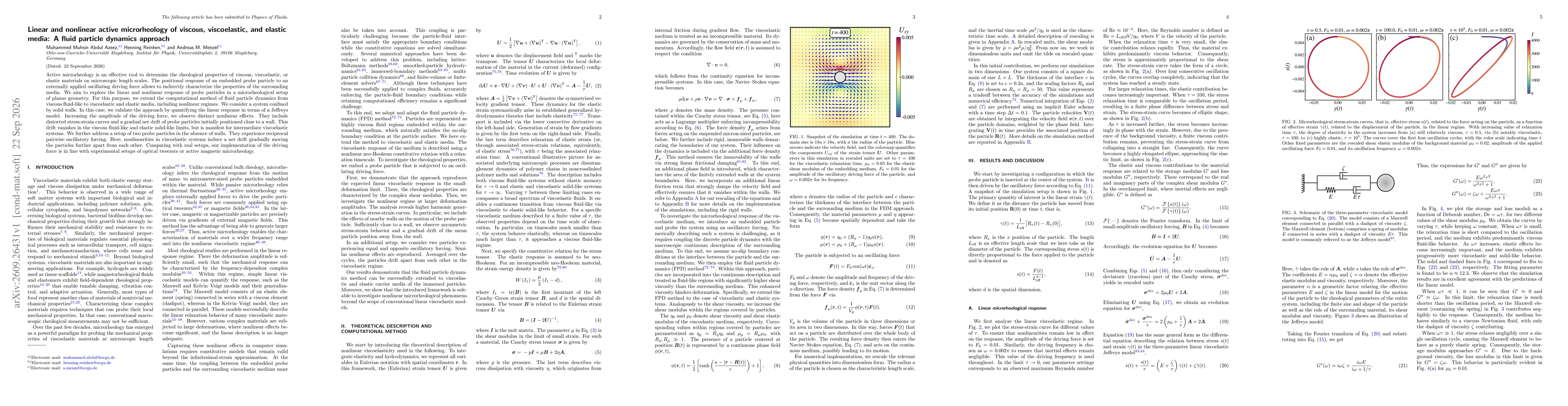 Thumbnail for Linear and nonlinear active microrheology of viscous, viscoelastic, and elastic media: A fluid particle dynamics approach