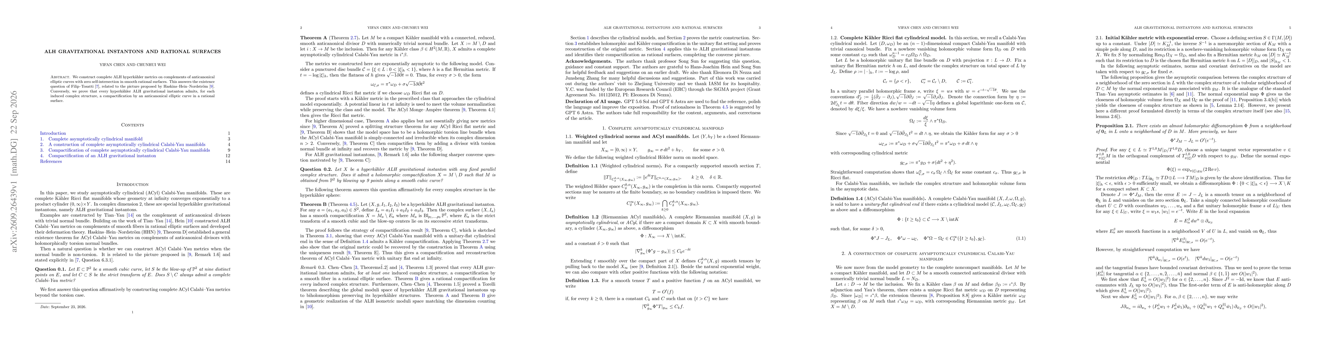 Thumbnail for ALH Gravitational Instantons and Rational Surfaces