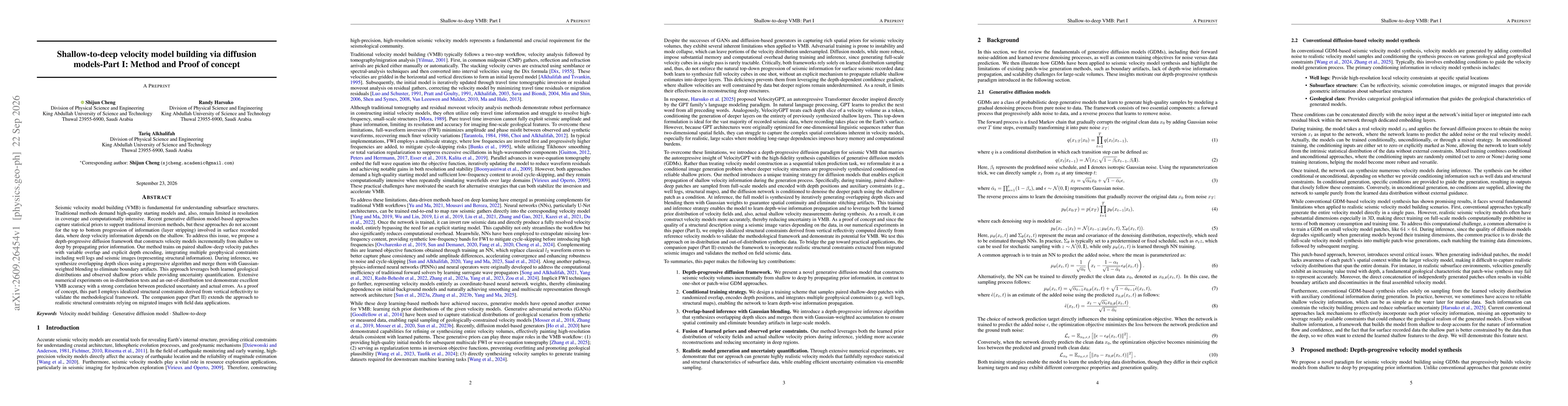 Thumbnail for Shallow-to-deep velocity model building via diffusion models-Part I: Method and Proof of concept