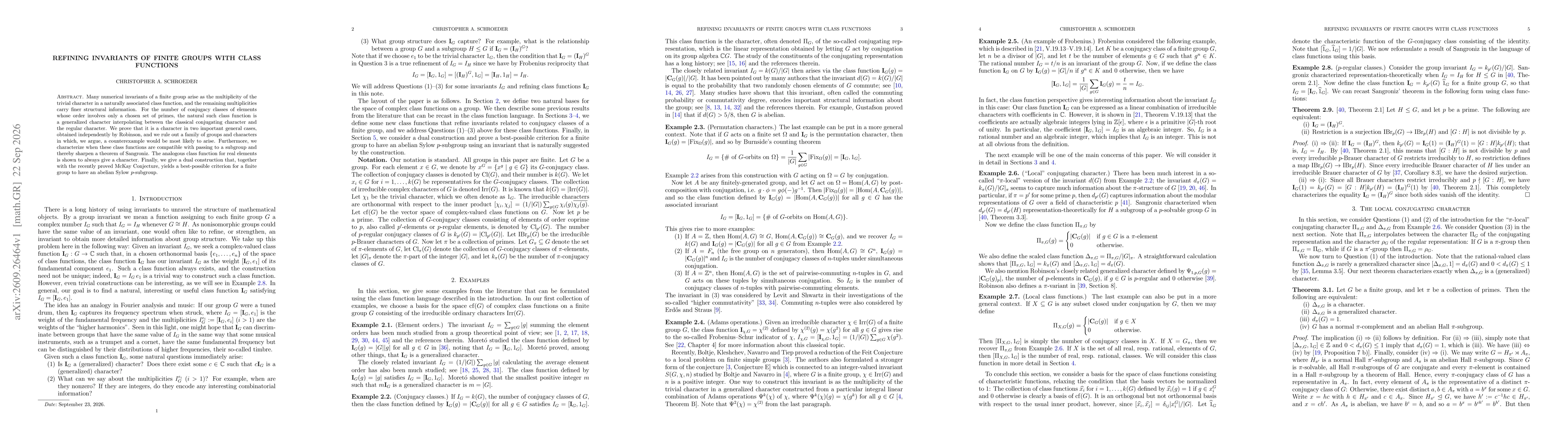 Thumbnail for Refining invariants of finite groups with class functions