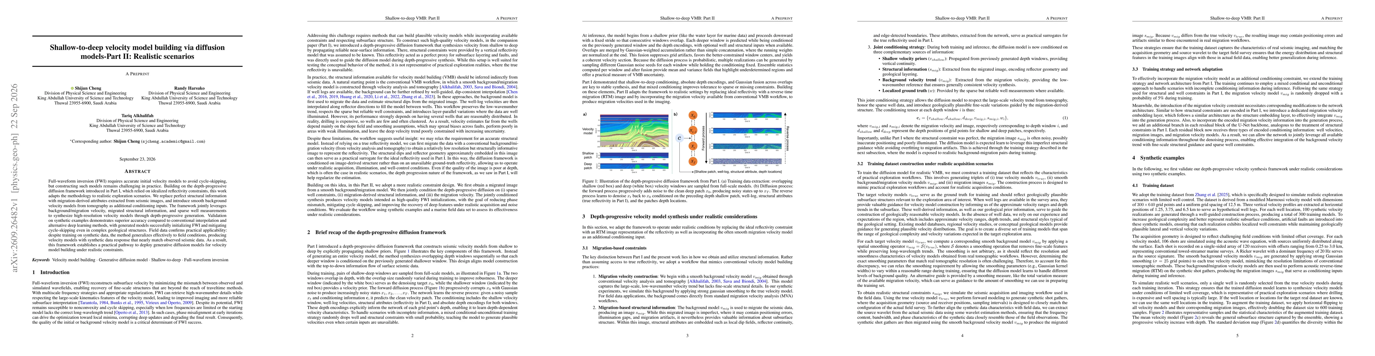Thumbnail for Shallow-to-deep velocity model building via diffusion models-Part II: Realistic scenarios