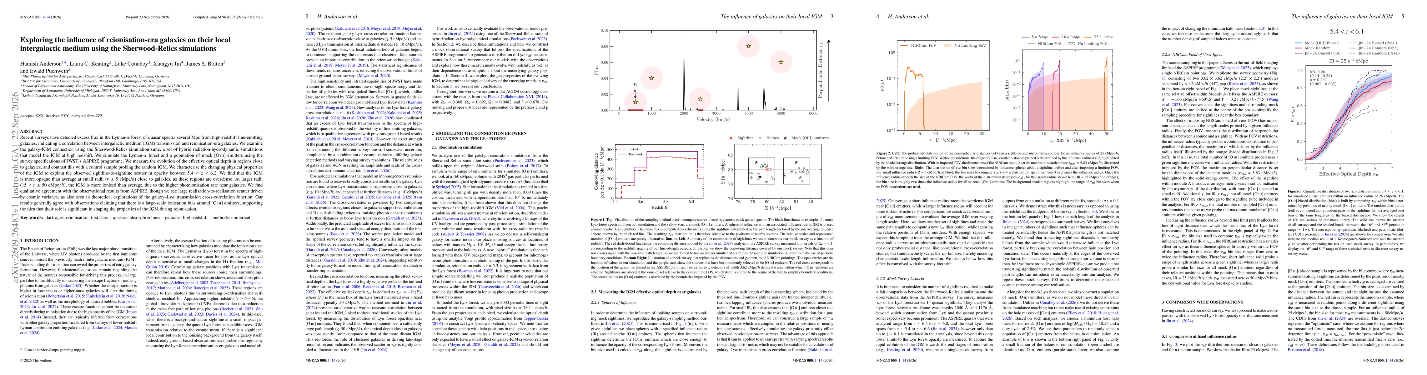 Thumbnail for Exploring the influence of reionisation-era galaxies on their local intergalactic medium using the Sherwood-Relics simulations