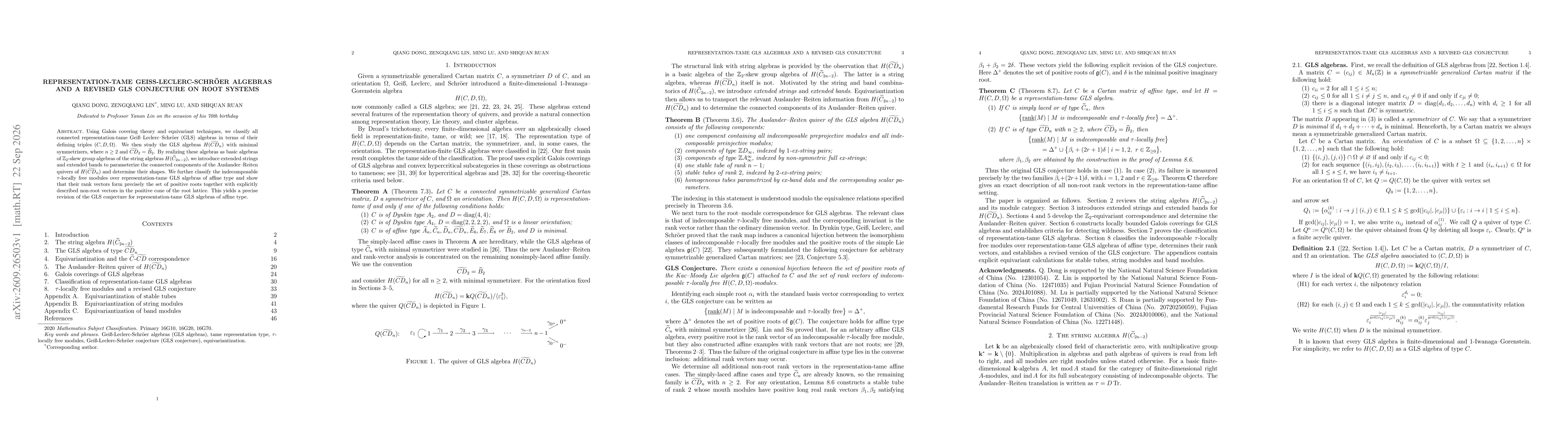 Thumbnail for Representation-tame Geiß-Leclerc-Schröer algebras and a revised GLS conjecture on root systems