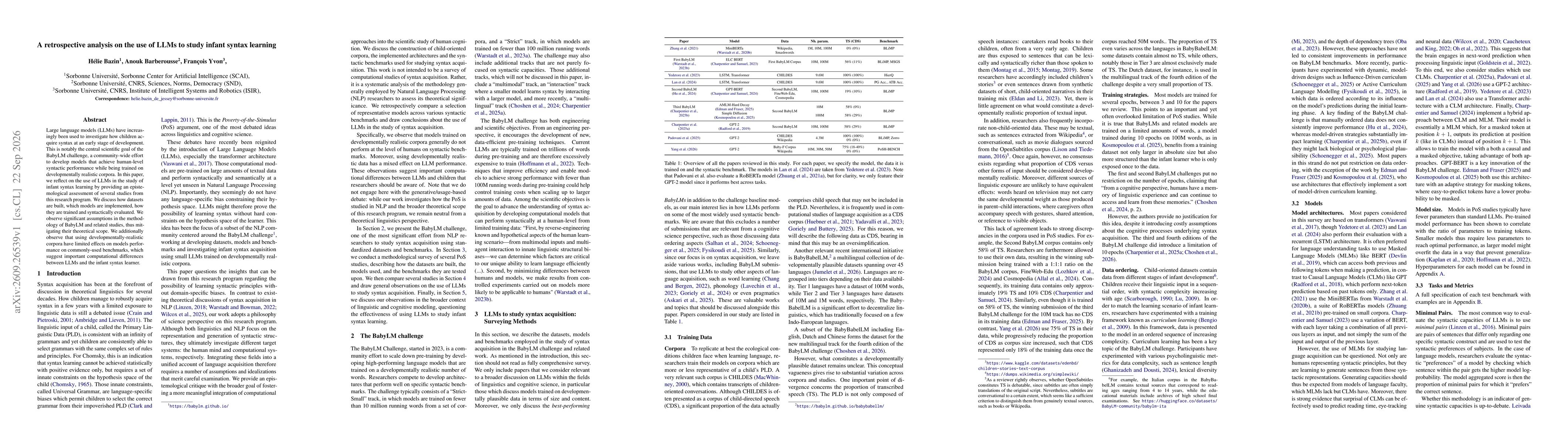 Thumbnail for A retrospective analysis on the use of LLMs to study infant syntax learning