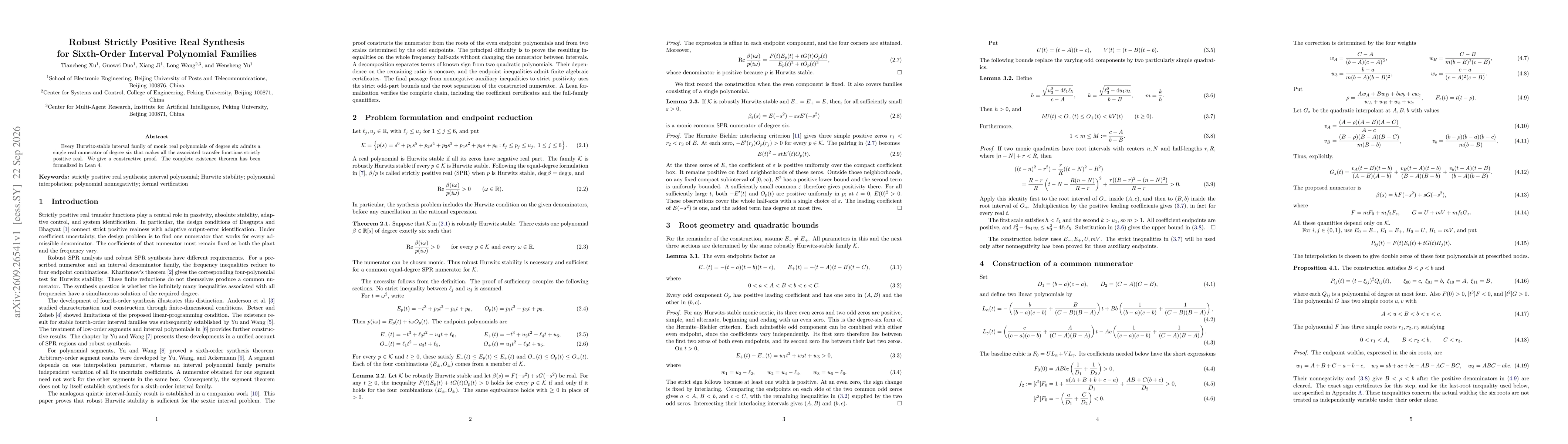 Thumbnail for Robust Strictly Positive Real Synthesis for Sixth-Order Interval Polynomial Families