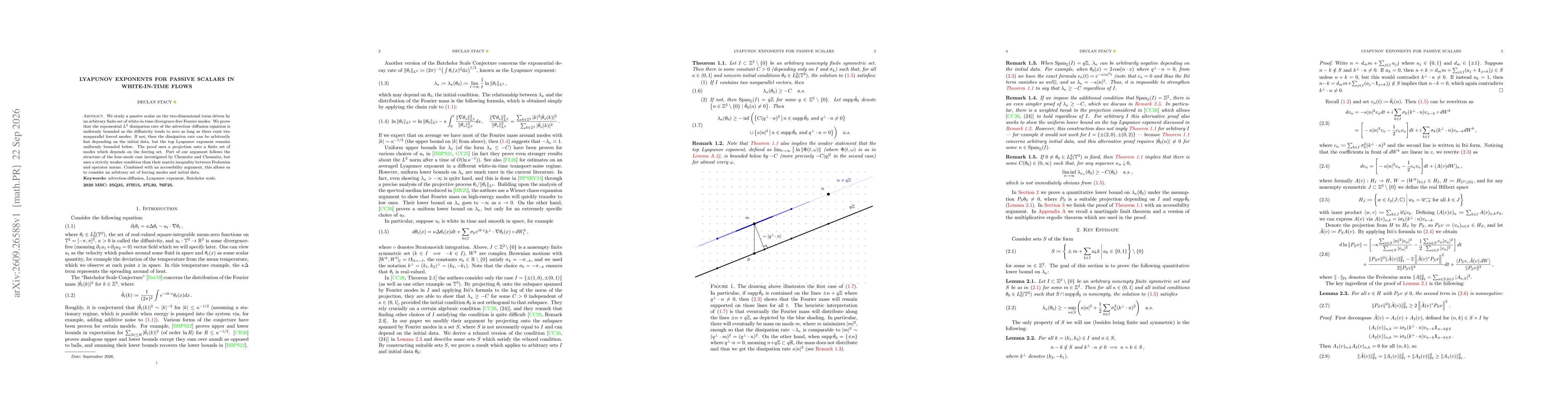 Thumbnail for Lyapunov Exponents for Passive Scalars in White-in-Time Flows