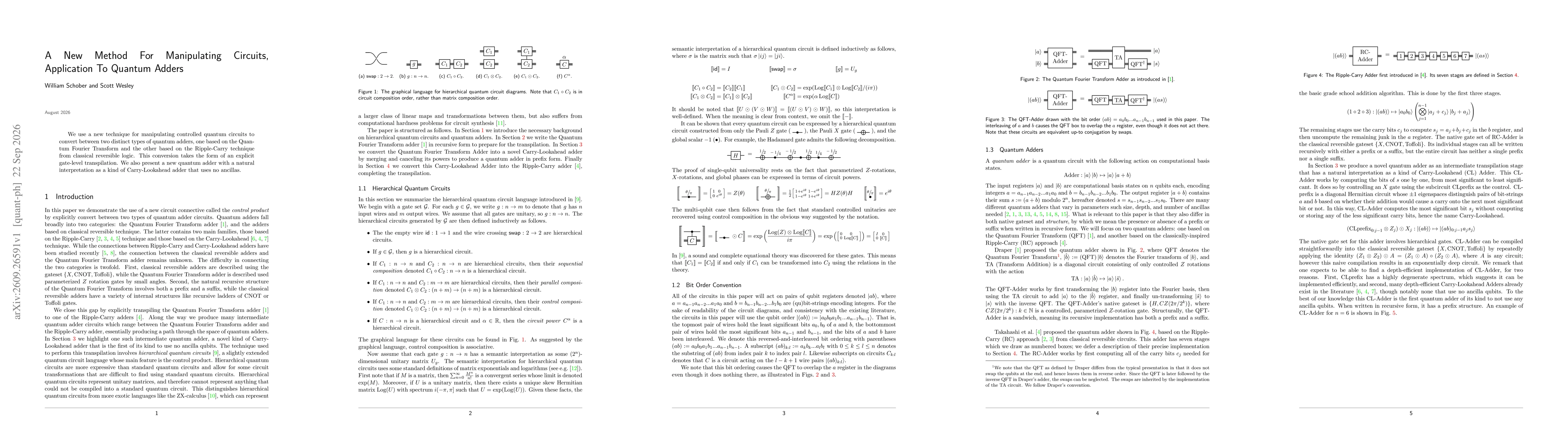 Thumbnail for A New Method For Manipulating Circuits, Application To Quantum Adders