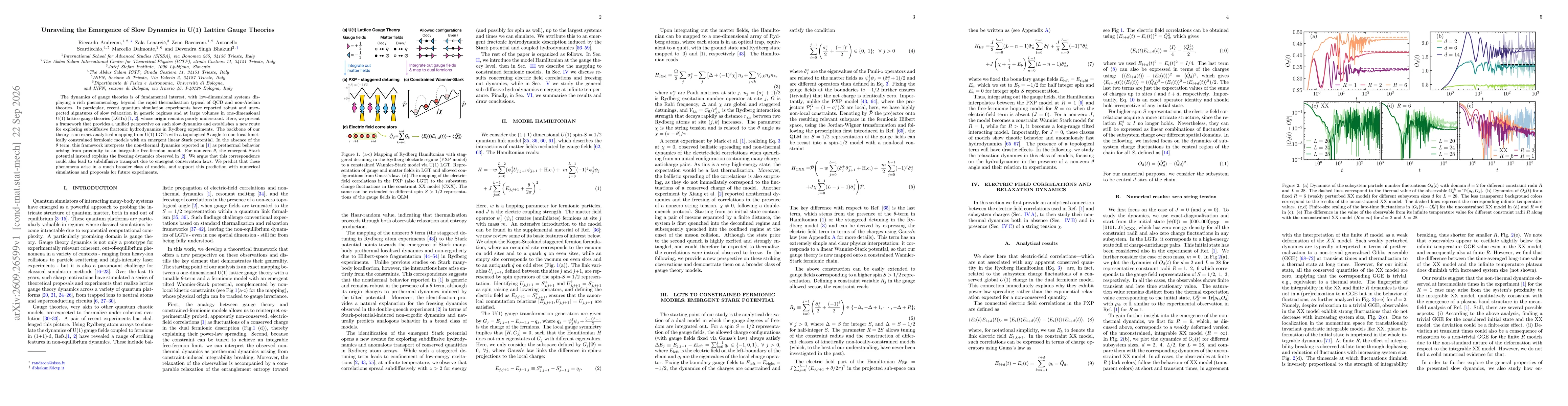 Thumbnail for Unraveling the Emergence of Slow Dynamics in U(1) Lattice Gauge Theories