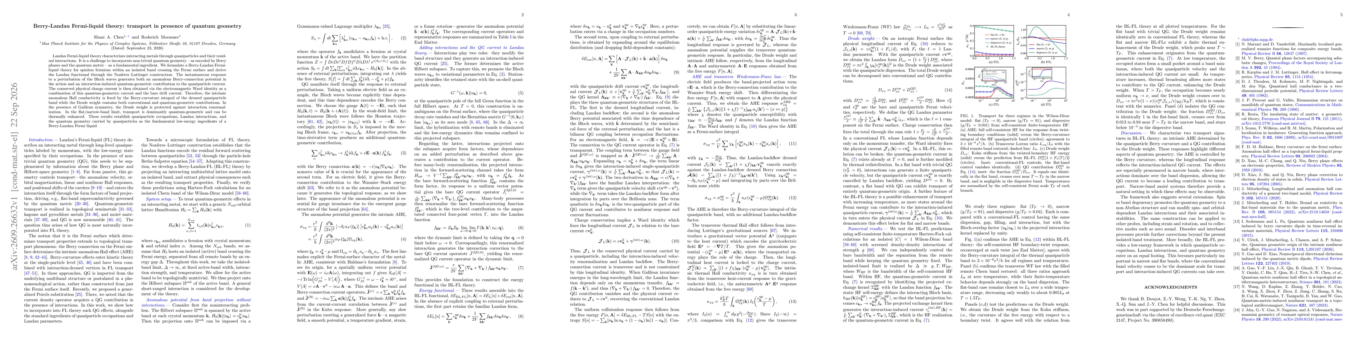 Thumbnail for Berry-Landau Fermi-liquid theory: transport in presence of quantum geometry