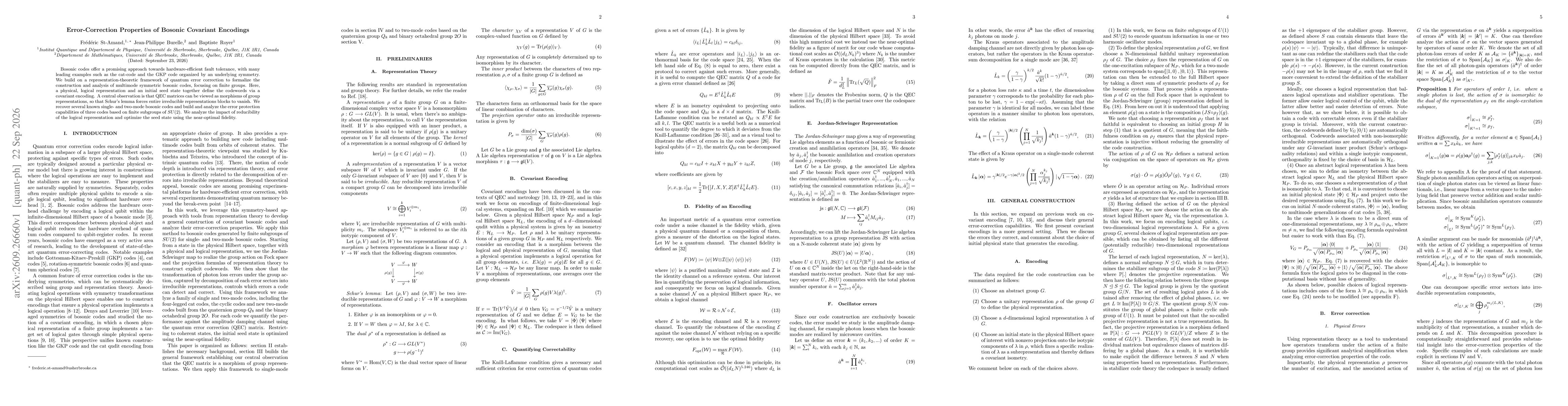 Thumbnail for Error Correction Properties of Covariant Bosonic Encodings