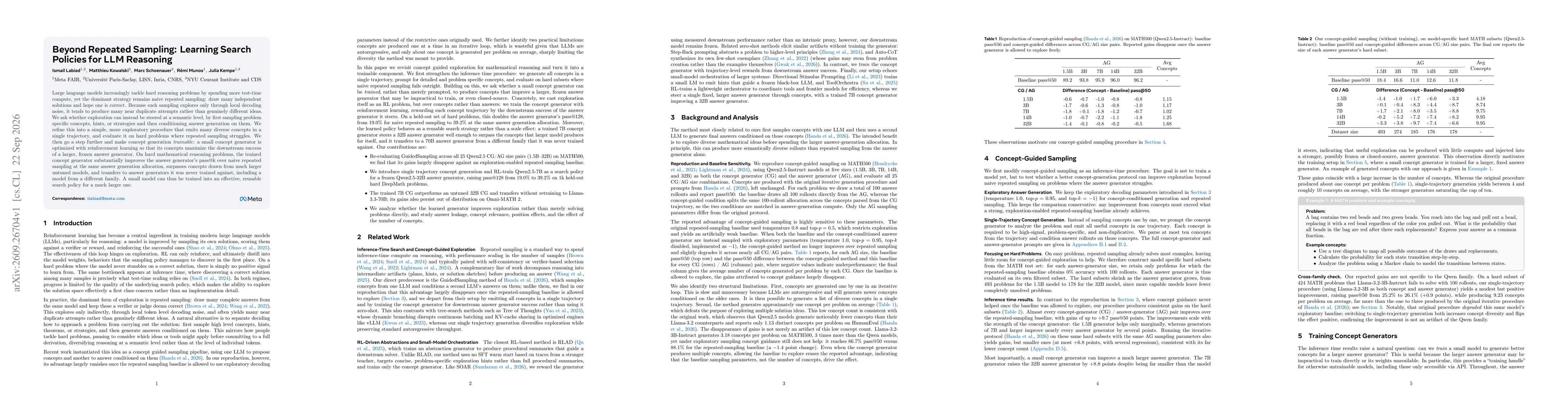 Thumbnail for Beyond Repeated Sampling: Learning Search Policies for LLM Reasoning