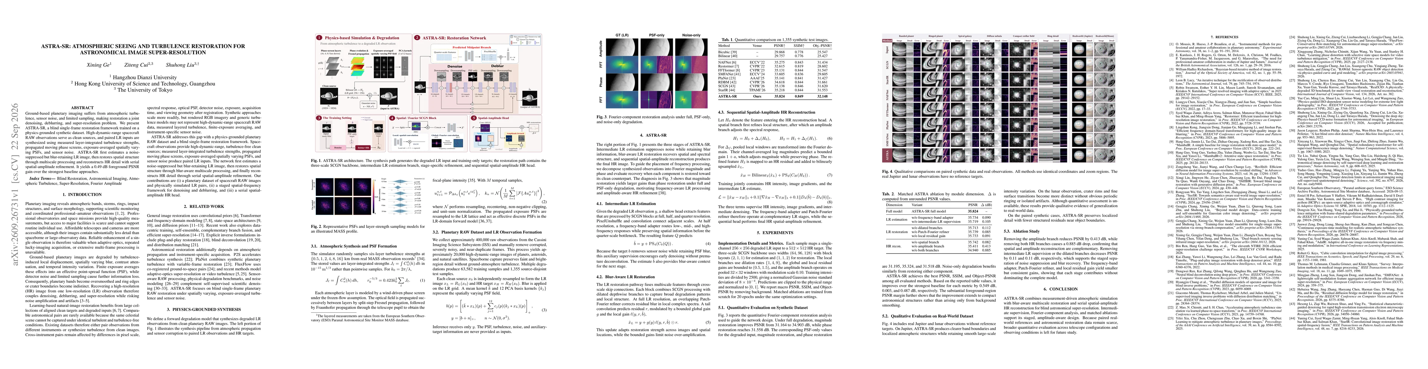 Thumbnail for ASTRA-SR: Atmospheric Seeing and Turbulence Restoration for Astronomical Image Super-Resolution