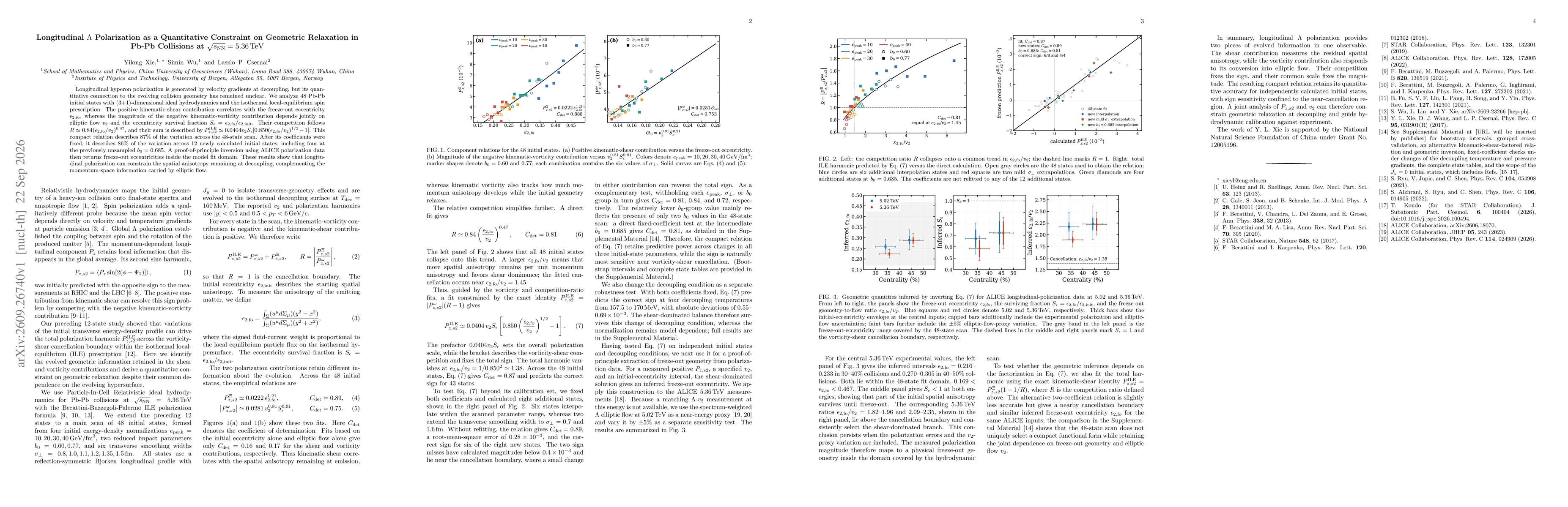 Thumbnail for Longitudinal $Λ$ Polarization as a Quantitative Constraint on Geometric Relaxation in Pb-Pb Collisions at $\sqrt{s_{NN}} = 5.36$ TeV