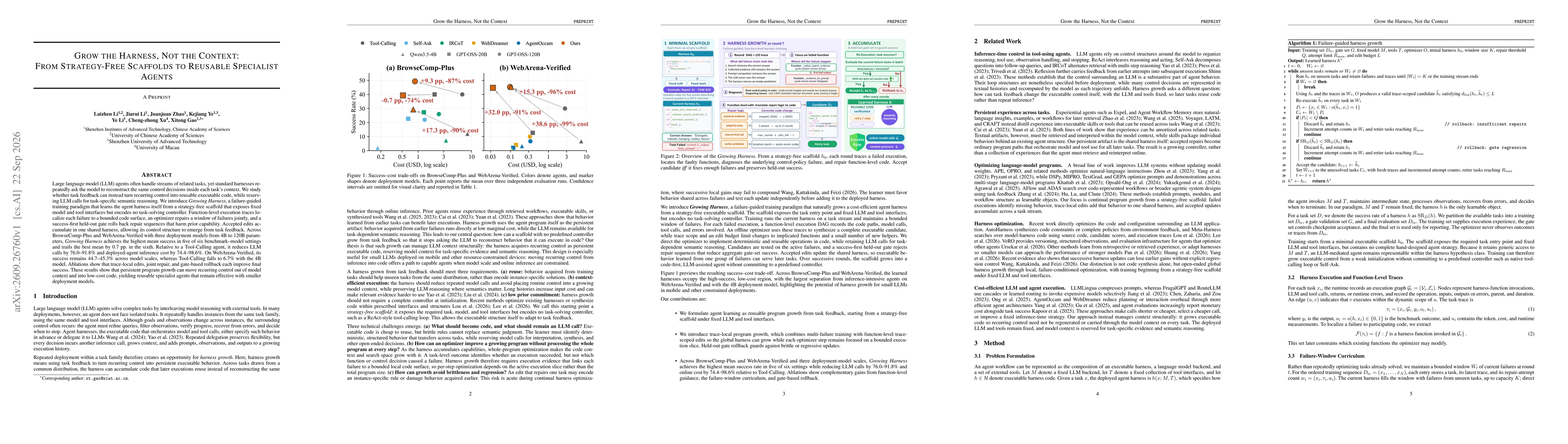 Thumbnail for Grow the Harness, Not the Context: From Strategy-Free Scaffolds to Reusable Specialist Agents