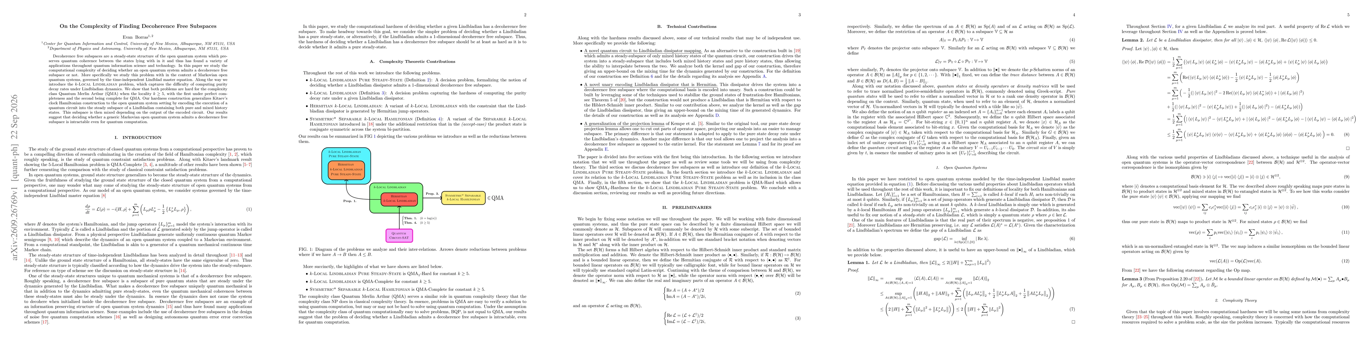 Thumbnail for On the Complexity of Finding Decoherence Free Subspaces