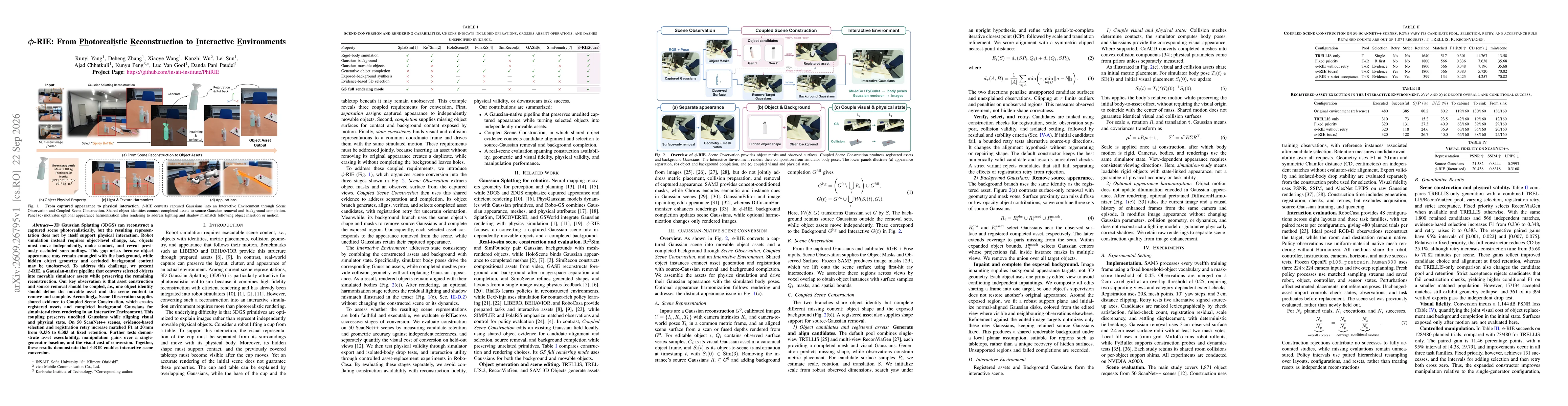Thumbnail for φ-RIE: From Photorealistic Reconstruction to Interactive Environments