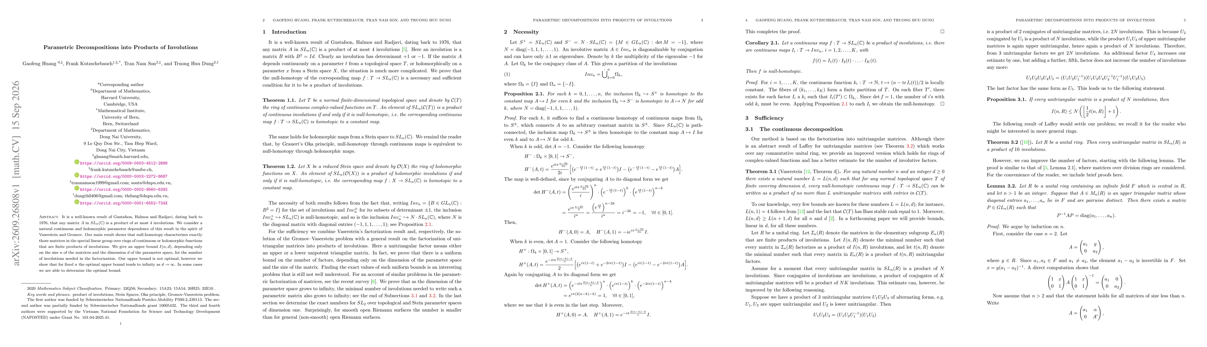 Thumbnail for Parametric decompositions into products of involutions