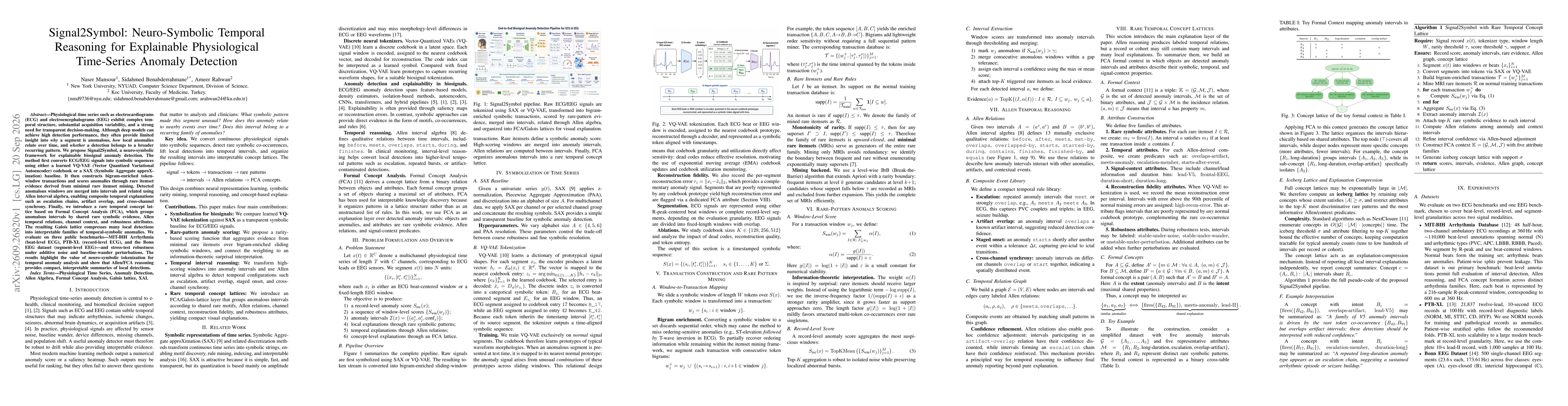 Thumbnail for Signal2Symbol: Neuro-Symbolic Temporal Reasoning for Explainable Physiological Time-Series Anomaly Detection