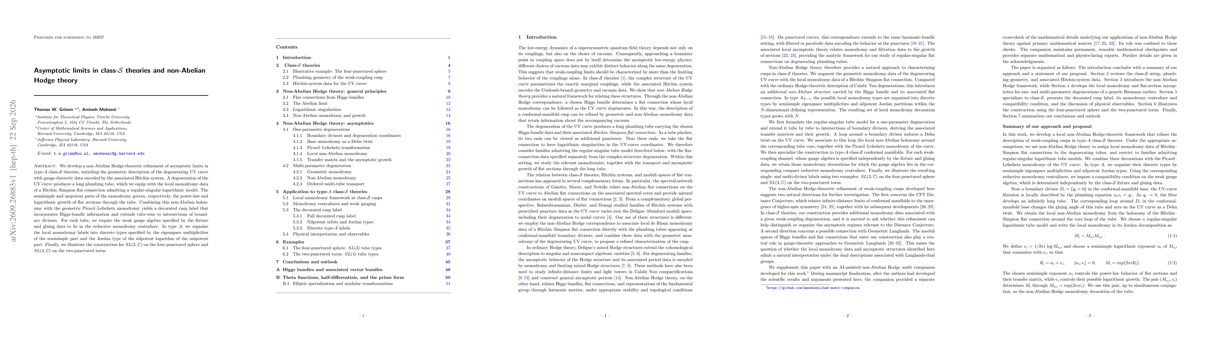 Thumbnail for Asymptotic limits in class-$\mathcal{S}$ theories and non-Abelian Hodge theory