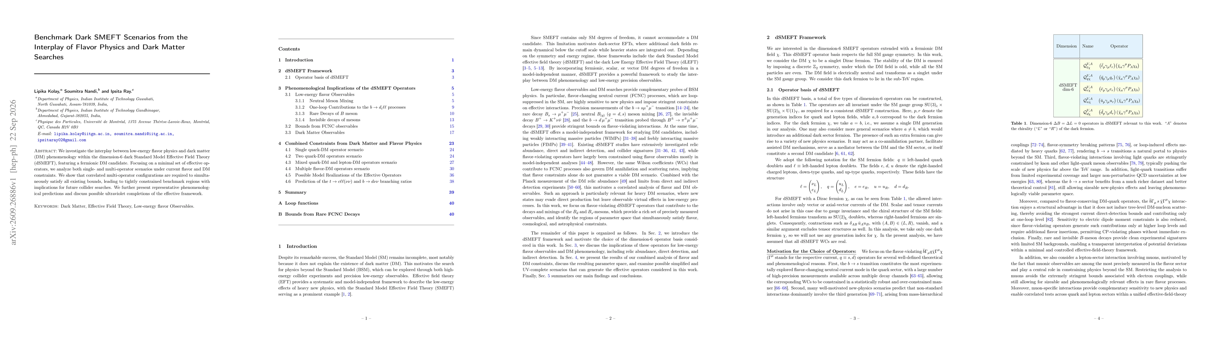 Thumbnail for Benchmark Dark SMEFT Scenarios from the Interplay of Flavor Physics and Dark Matter Searches