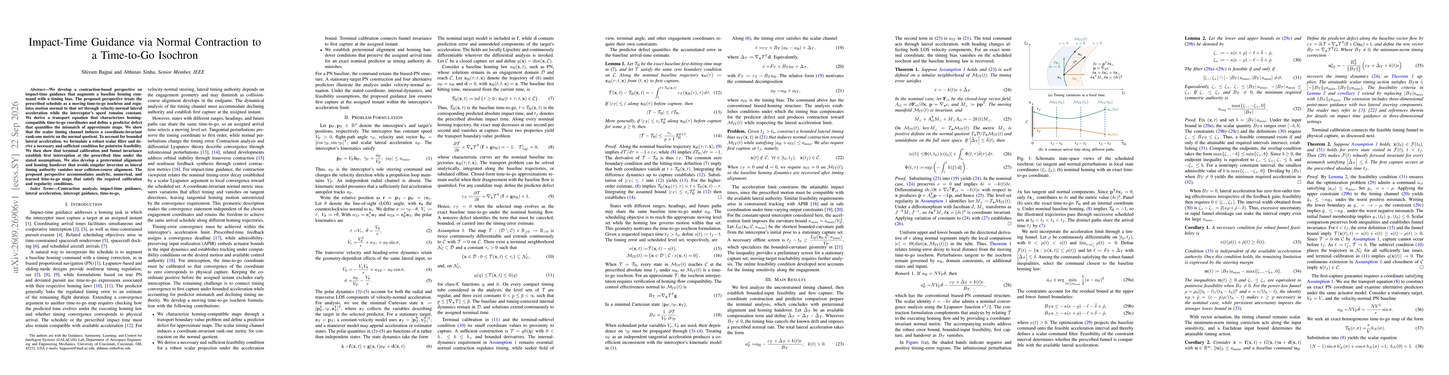 Thumbnail for Impact-Time Guidance via Normal Contraction to a Time-to-Go Isochron