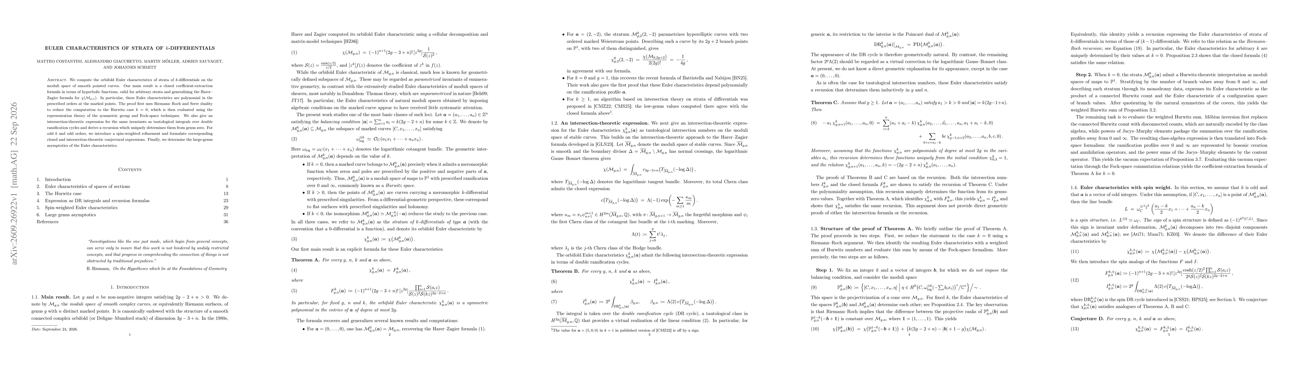 Thumbnail for Euler characteristics of strata of $k$-differentials