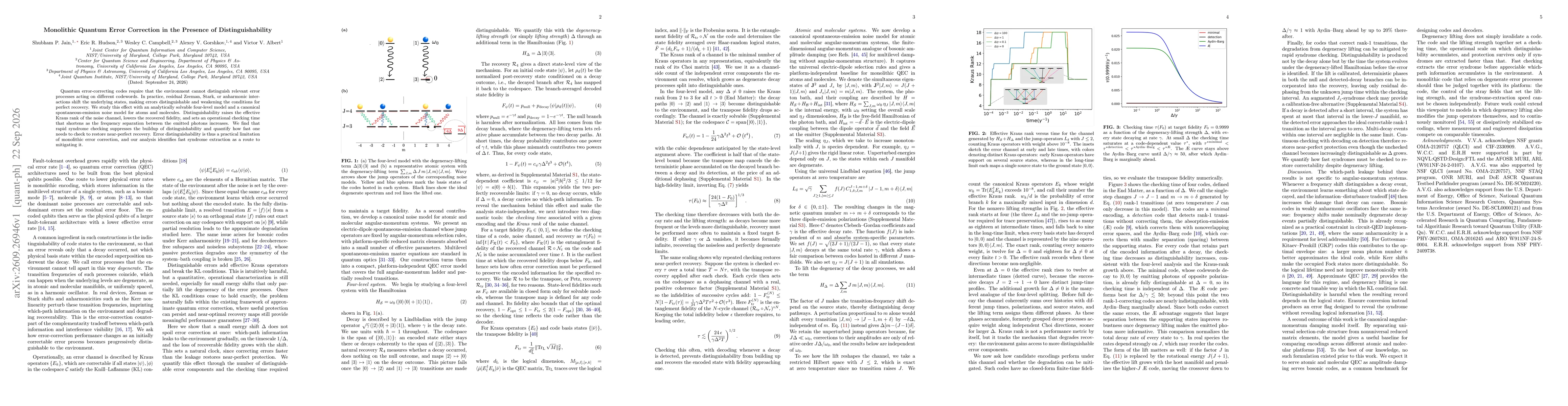 Thumbnail for Monolithic Quantum Error Correction in the Presence of Distinguishability